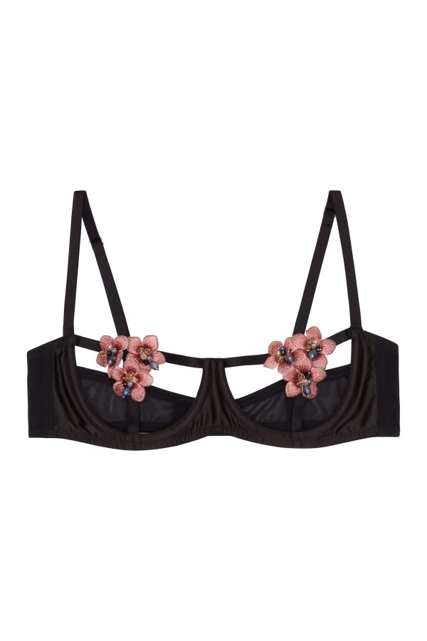 Regalia Colette Flower Applique Open Cup Bra on Sale