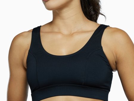 Mesh Panel High Neck Sports Bra Hot on Sale