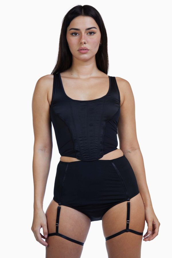 Bobbi Panelled Basque Black Fashion