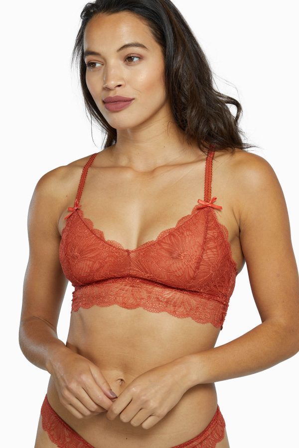 Ariana Intense Rust Everyday Lace Bralette Hot on Sale