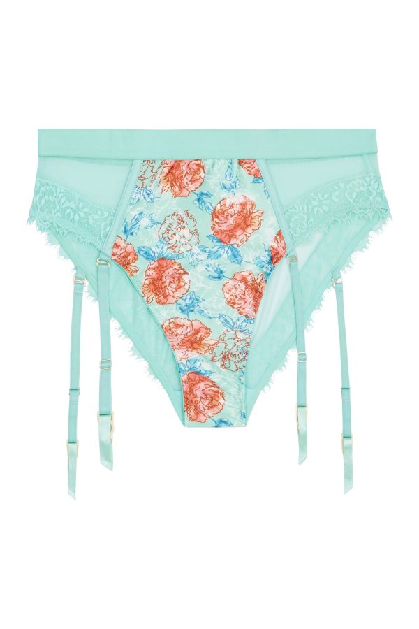 Sabey Mint Floral High Waist Brief Fashion