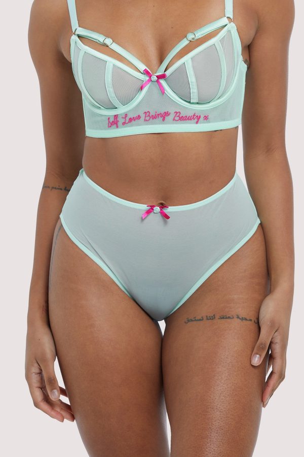 Longline Self Love Mint Bra Fashion