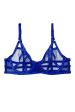 Hustler Arielle Blue Mesh Bra with Open Strap Back Hot on Sale