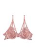 Hustler Mia Peach Embroidered Satin & Mesh Bra Supply