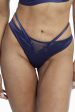 Philly Navy Tulip Satin Thong For Sale