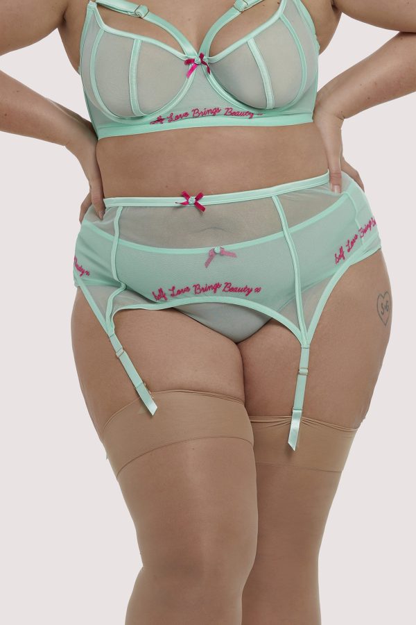 Self Love Mint Curve Suspender Belt Online