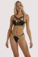 Indigo Lime Strappy Picot Thong Fashion