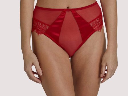 Melina Red High Waist Brief Online Hot Sale