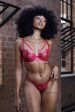 Mia Hot Pink Embroidered Satin & Mesh Bra Fashion