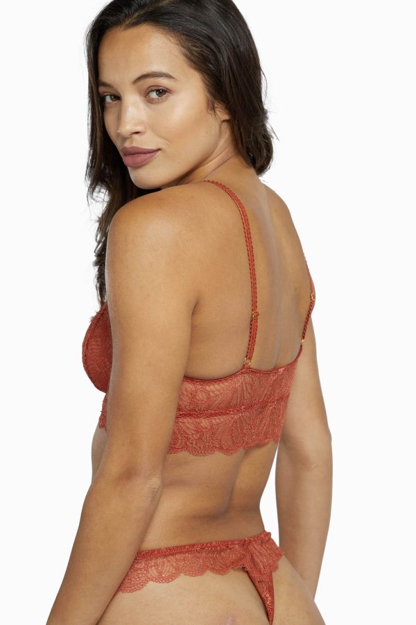 Ariana Intense Rust Everyday Lace Bralette Hot on Sale