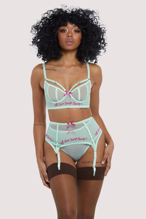 Self Love Mint Suspender Belt Online Sale