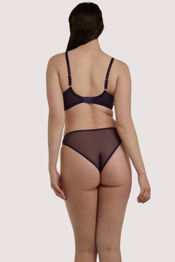 Emma Vine Purple Brazilian Lace Brief For Sale