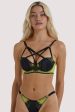 Indigo Lime Strappy Picot Plunge Bra on Sale