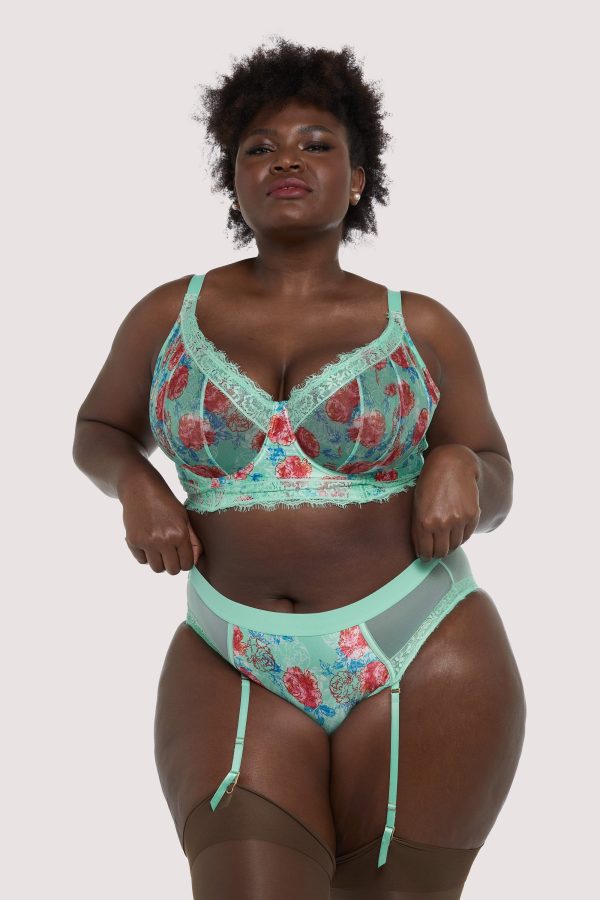 Sabey Mint Floral High Waist Curve Brief Supply