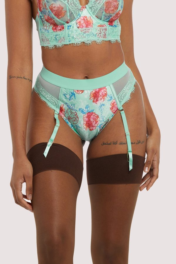 Sabey Mint Floral High Waist Brief Fashion