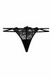 Hustler Sasha Black Embroidered Strappy Thong Fashion