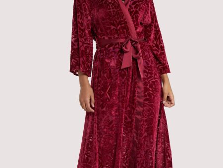 Wine Devore Gown Hot on Sale