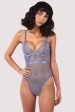 Selena Blue High Leg Bodysuit Fashion