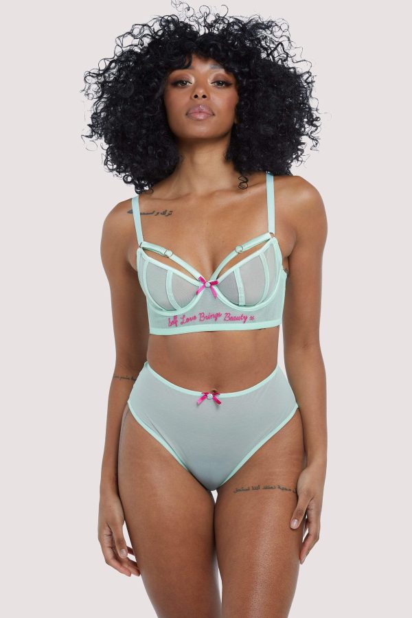 Longline Self Love Mint Bra Fashion