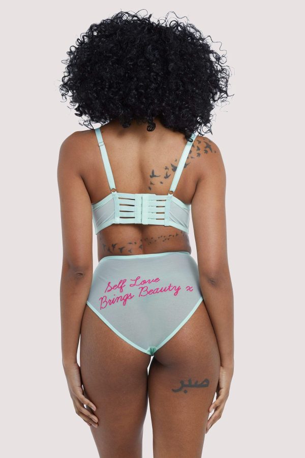 Longline Self Love Mint Bra Fashion