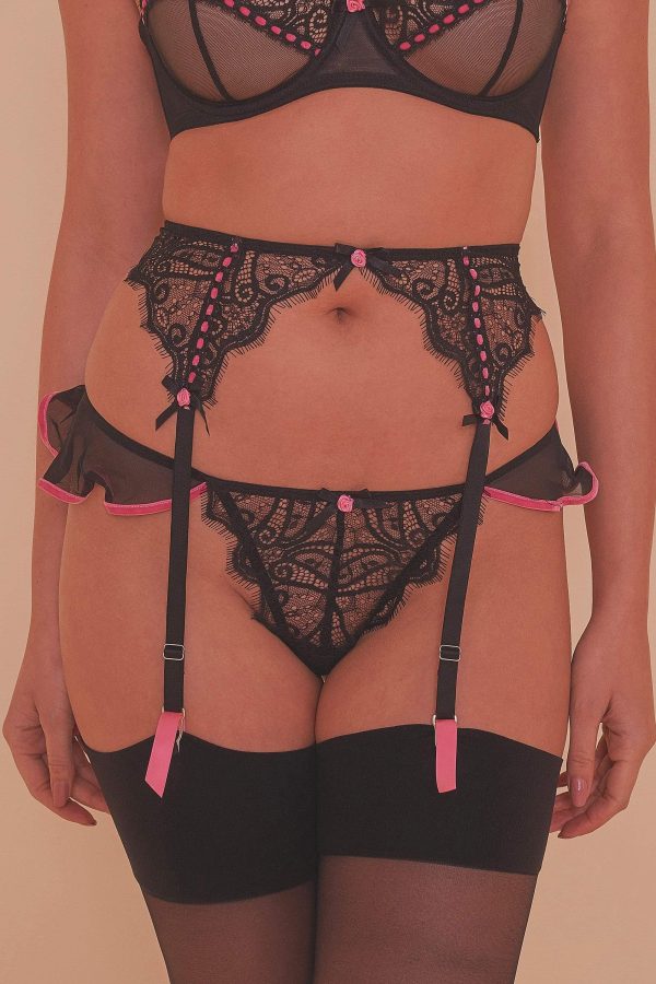 Monica Ribbon Slot Suspender Belt on Sale