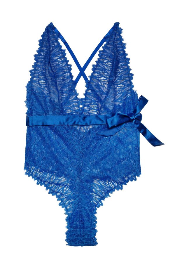 Hustler Margot Cobalt High Apex Plunge Body Hot on Sale