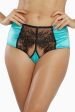 Henrietta Teal Lace Overlay High Waist Brief on Sale