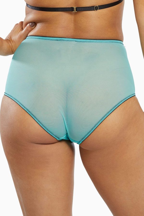 Henrietta Teal Lace Overlay High Waist Brief on Sale