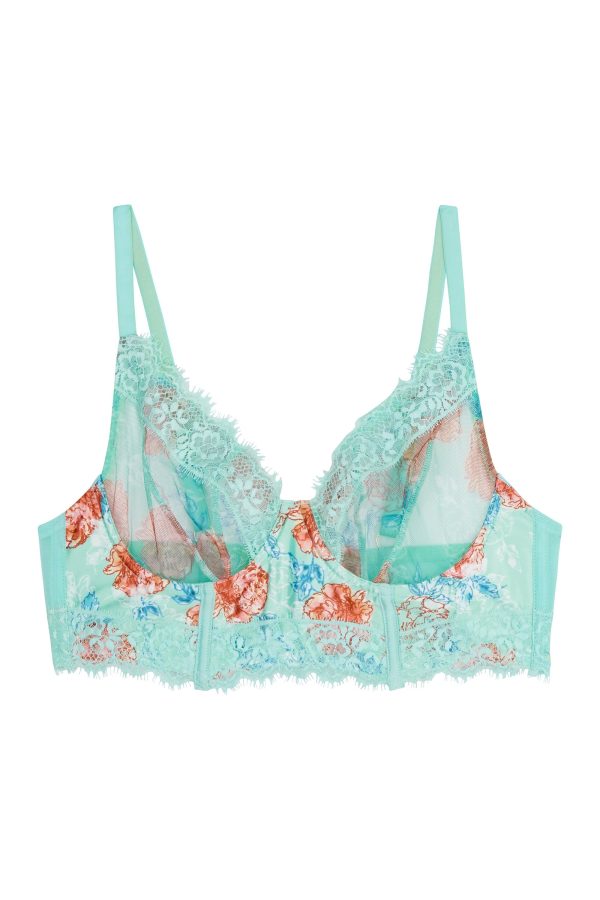 Sabey Mint Floral Longline Bra Fashion