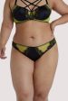 Playful Promises Indigo Lime Satin and Lace Picot Brief Sale