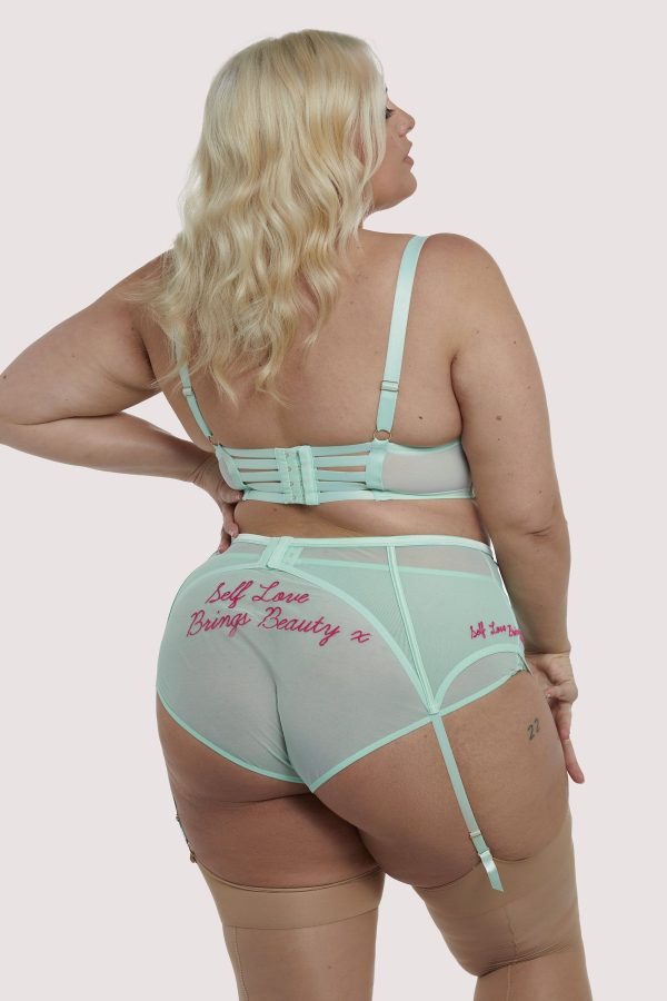 Self Love Mint Curve Suspender Belt Online