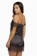 Black Adrienne Lace Trim Slip Dress Fashion