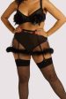 Marina Black Feather Suspender Belt Hot on Sale