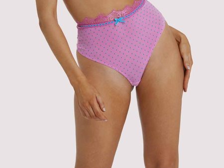 Sophia Pink High Waisted Thong Hot on Sale