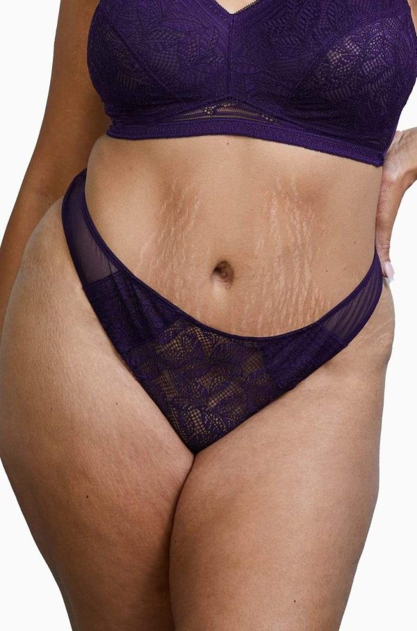 Emma Vine Purple Brazilian Lace Brief For Sale