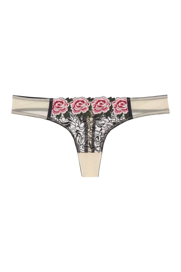 Katy Rose Embroidered Thong For Discount