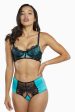 Henrietta Teal Lace Overlay High Waist Brief on Sale