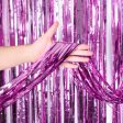 3ft X 6.5ft FOIL FRINGE CURTAIN - METALLIC LAVENDER Supply