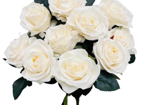 18 inch OPEN ROSE BUSH - WHITE Sale