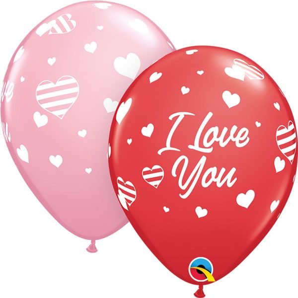 11 inch I LOVE YOU STRIPED HEARTS For Cheap