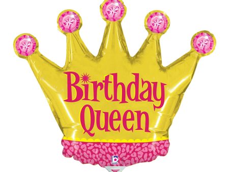 14 inch BIRTHDAY QUEEN MINI SHAPE (AIR-FILL ONLY) For Discount