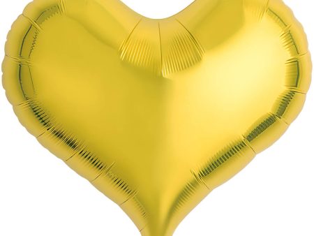 14 inch JELLY HEART - METALLIC GOLD on Sale