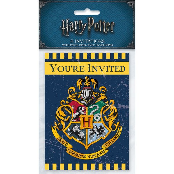 HARRY POTTER INVITATIONS HOGWARTS CREST (8 PK) Fashion