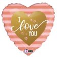 18 inch ROSE GOLD STRIPES I LOVE YOU Online Hot Sale