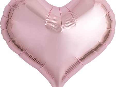 14 inch JELLY HEART - METALLIC LIGHT PINK on Sale