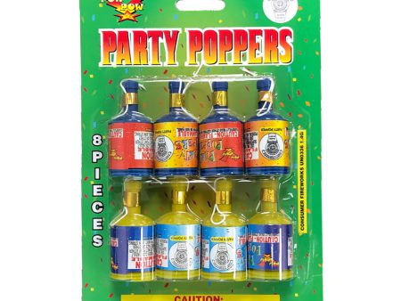 PARTY POPPERS - 8 PACK Sale