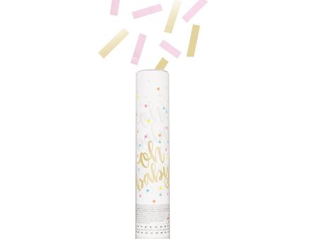 OH BABY GENDER REVEAL CONFETTI CANNON PINK & GOLD (GIRL) Hot on Sale