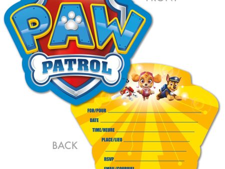 PAW PATROL LARGE INVITATIONS (8 PK) Hot on Sale