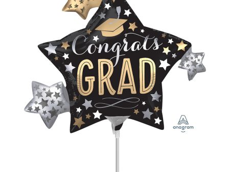 12 inch SATIN INFUSED GRAD STARS MINI SHAPE (AIR-FILL ONLY) Online Hot Sale