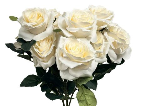 18 inch OPEN ROSE BUSH - BEIGE For Sale